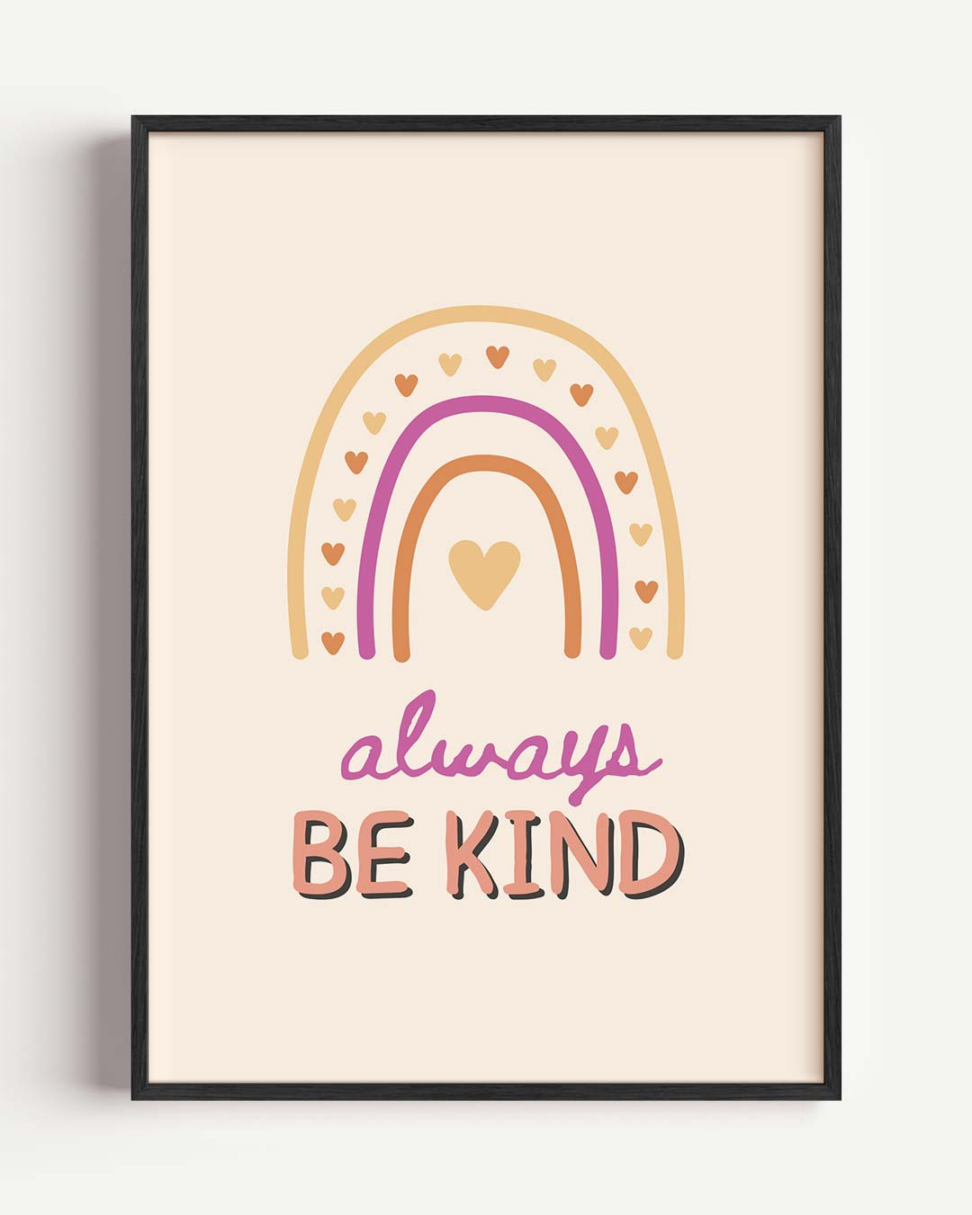Rainbow Vibes Positivity – kids portret poster als wanddecoratie