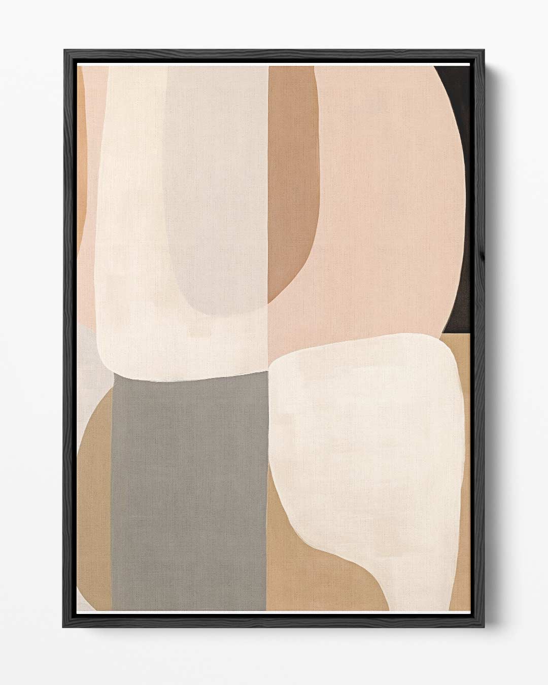 Minimalistische Abstractie in Aardetinten – portret kunstwerk als wanddecoratie