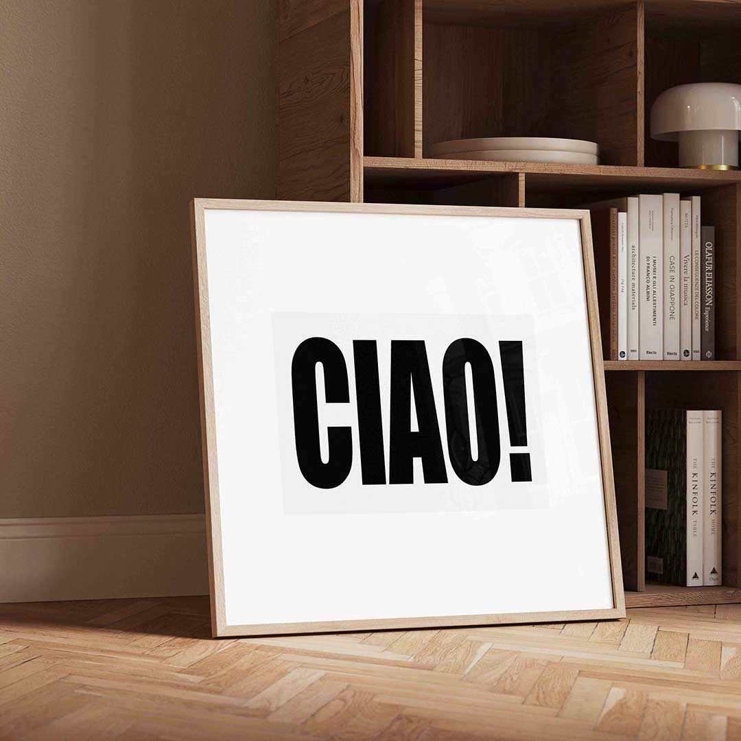 Ciao – geïllustreerde wandkunst als vierkante poster