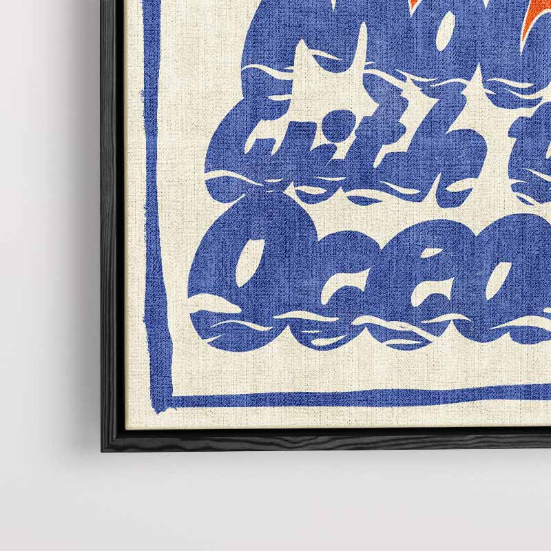 Dans met de Golven – kunstwerk met zwarte baklijst