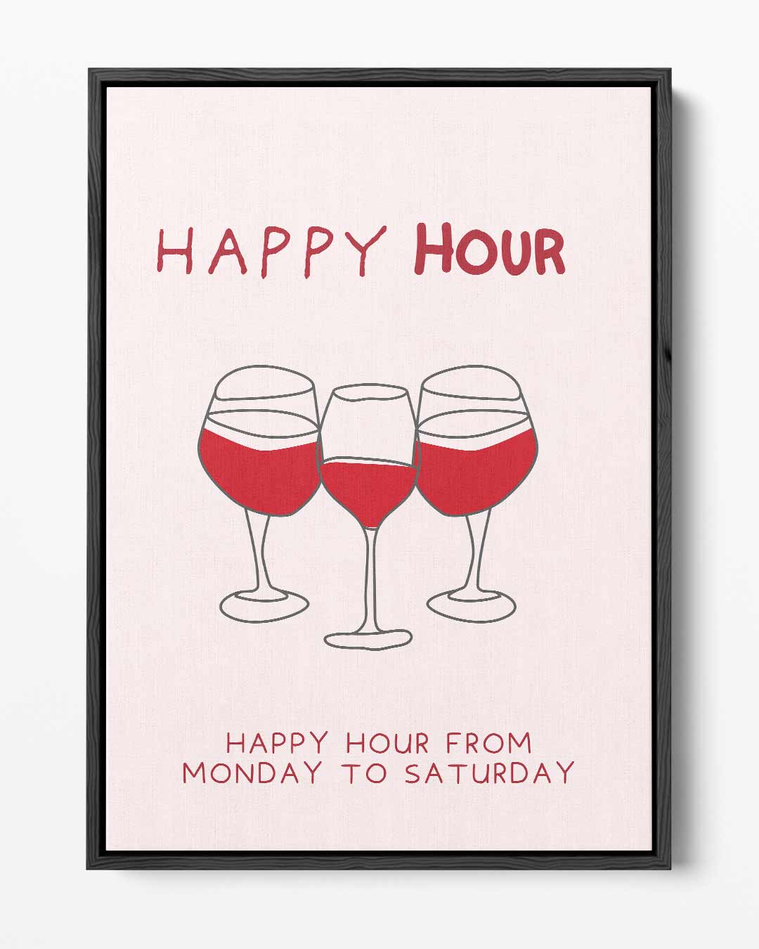 Happy Hour Illustratie – portret kunstwerk als wanddecoratie