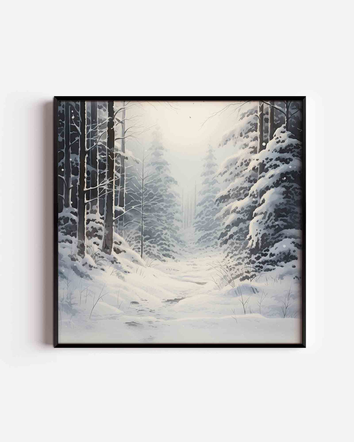 Winterbos – kerst vierkante poster als wanddecoratie