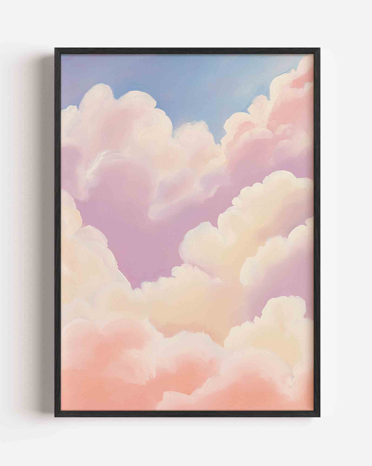 Zachtroze wolken – pastel portret poster als wanddecoratie