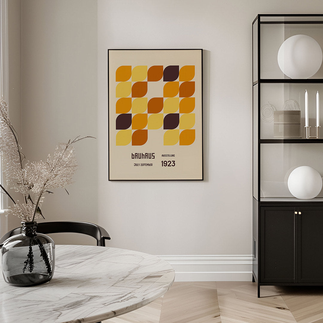 Vormritme en kleur – geometrische Bauhaus poster in staand formaat