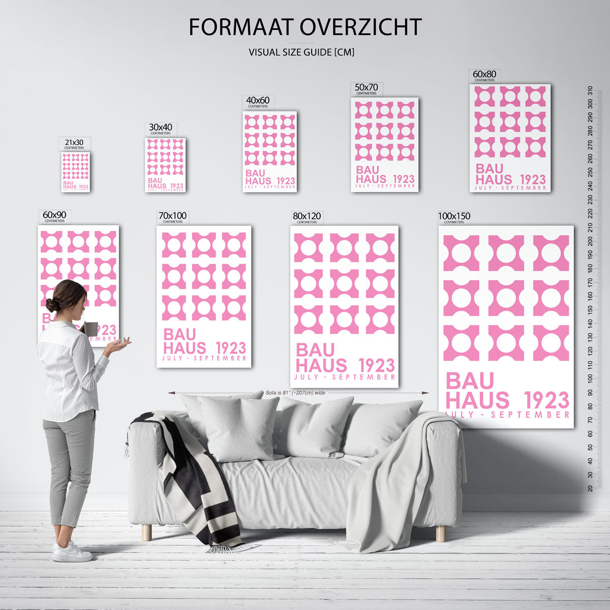 Vormritme en kleur – geometrische poster in Bauhaus-stijl van WallArtistic