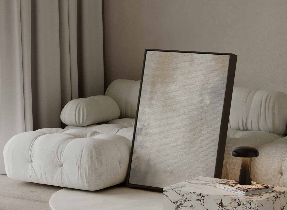 Zachte Dromen in Neutrale Tinten – staande wandkunst voor woonkamer of interieur