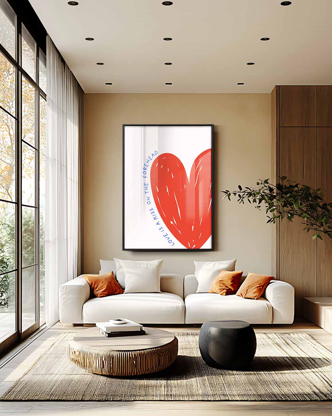 Hartelijke Kuskunst – staand kunstwerk voor modern interieur