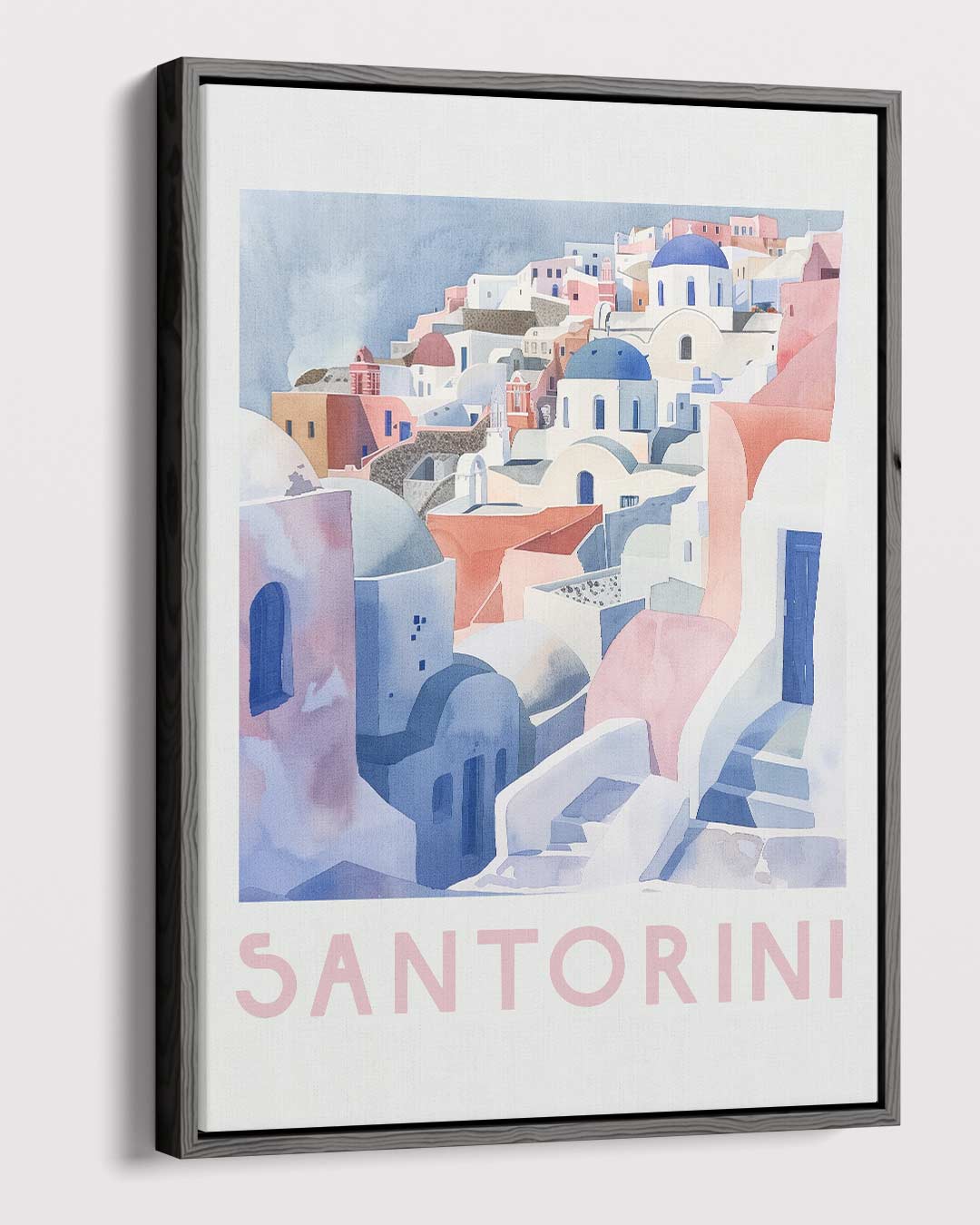 Santorini Droomlandschap – canvas wanddecoratie in portret formaat