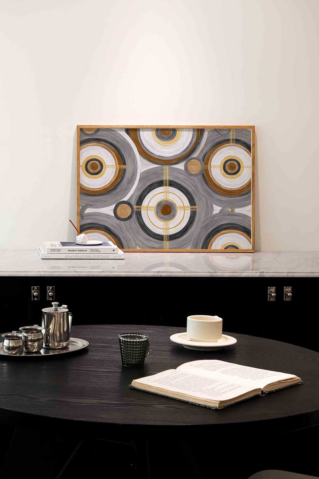Cirkelpatroon – abstracte poster in liggend formaat