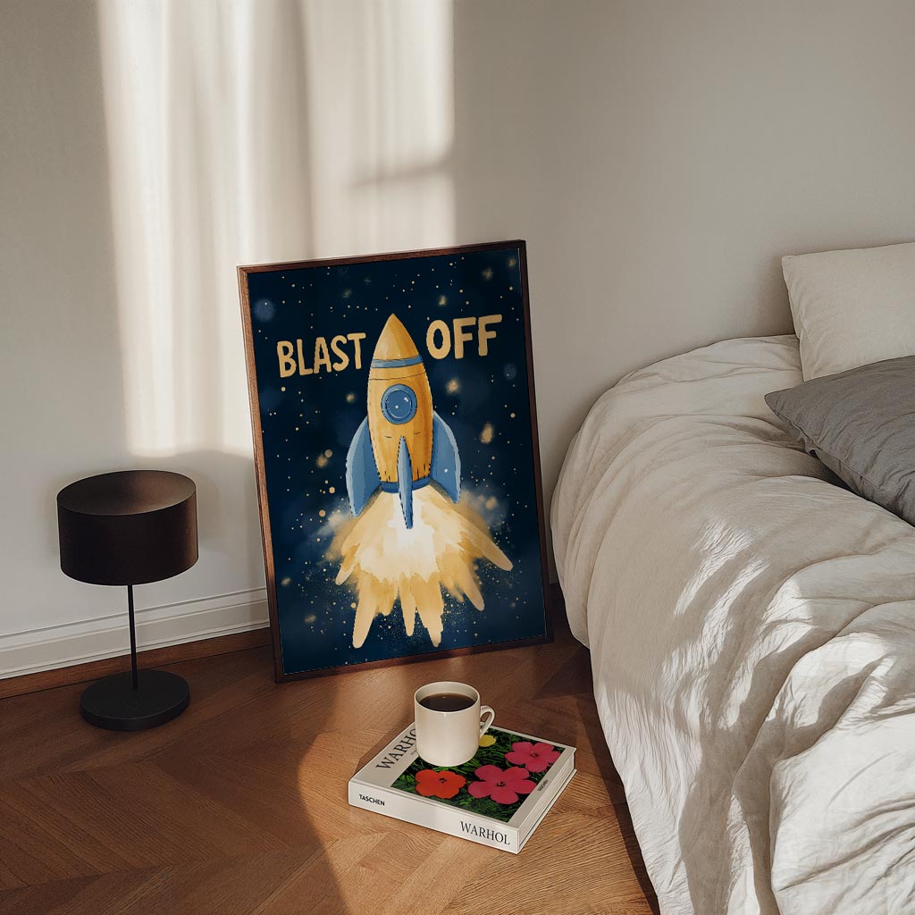 Ruimteavontuur Rakettenposter – kinderposter in staand formaat
