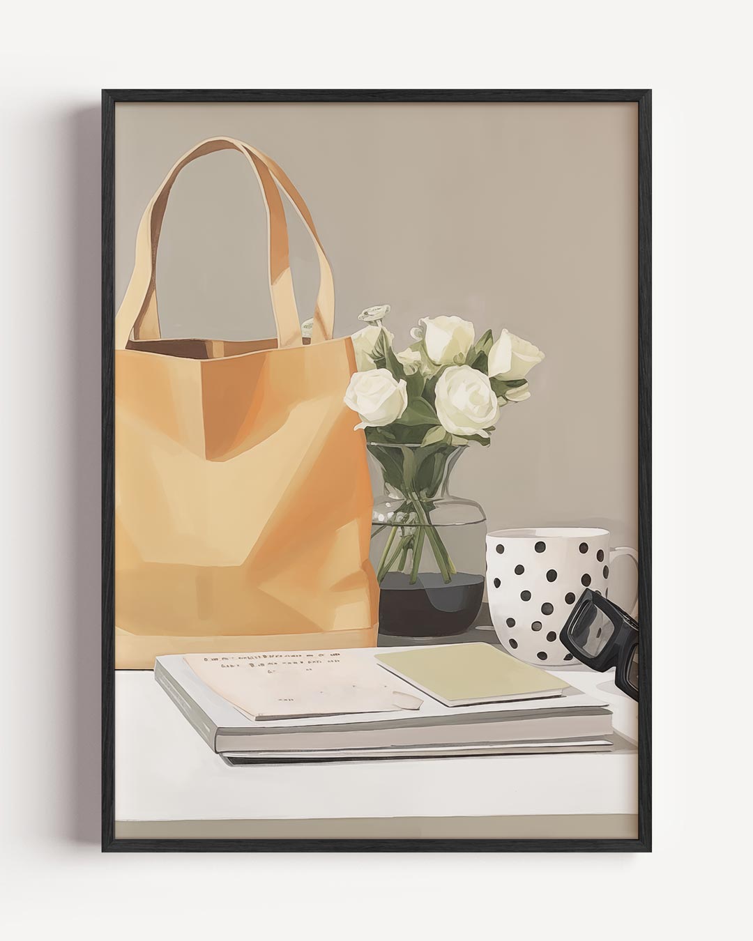 Elegant Thuiswerkplek – abstracte portret poster als wanddecoratie
