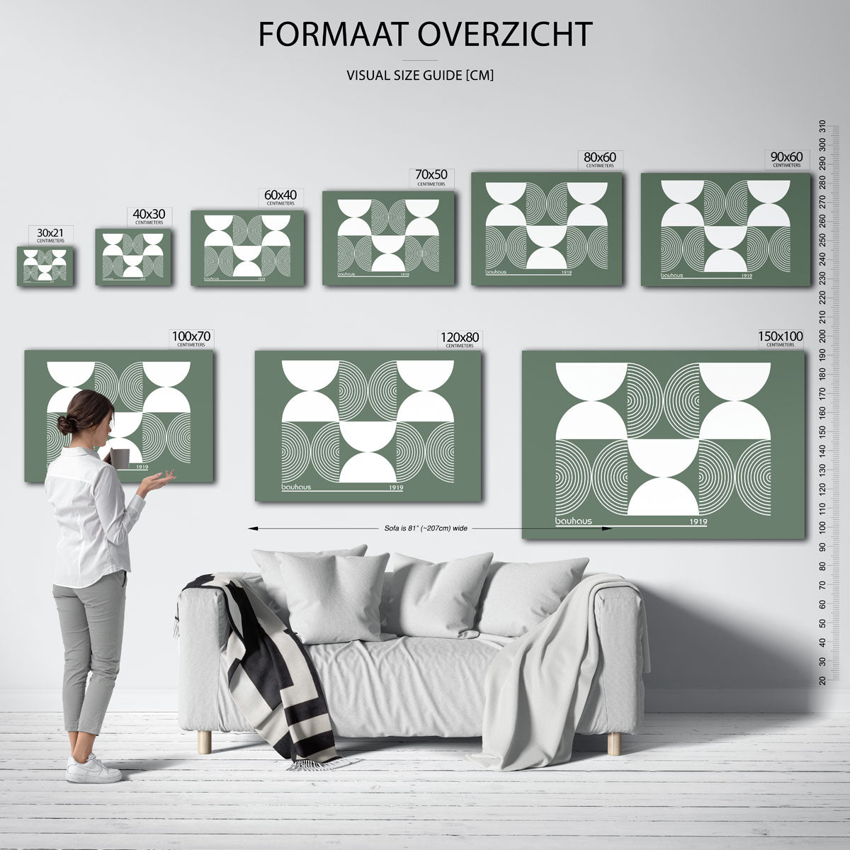 Cirkelvormen en lijnen – Bauhaus poster als geometrische wanddecoratie