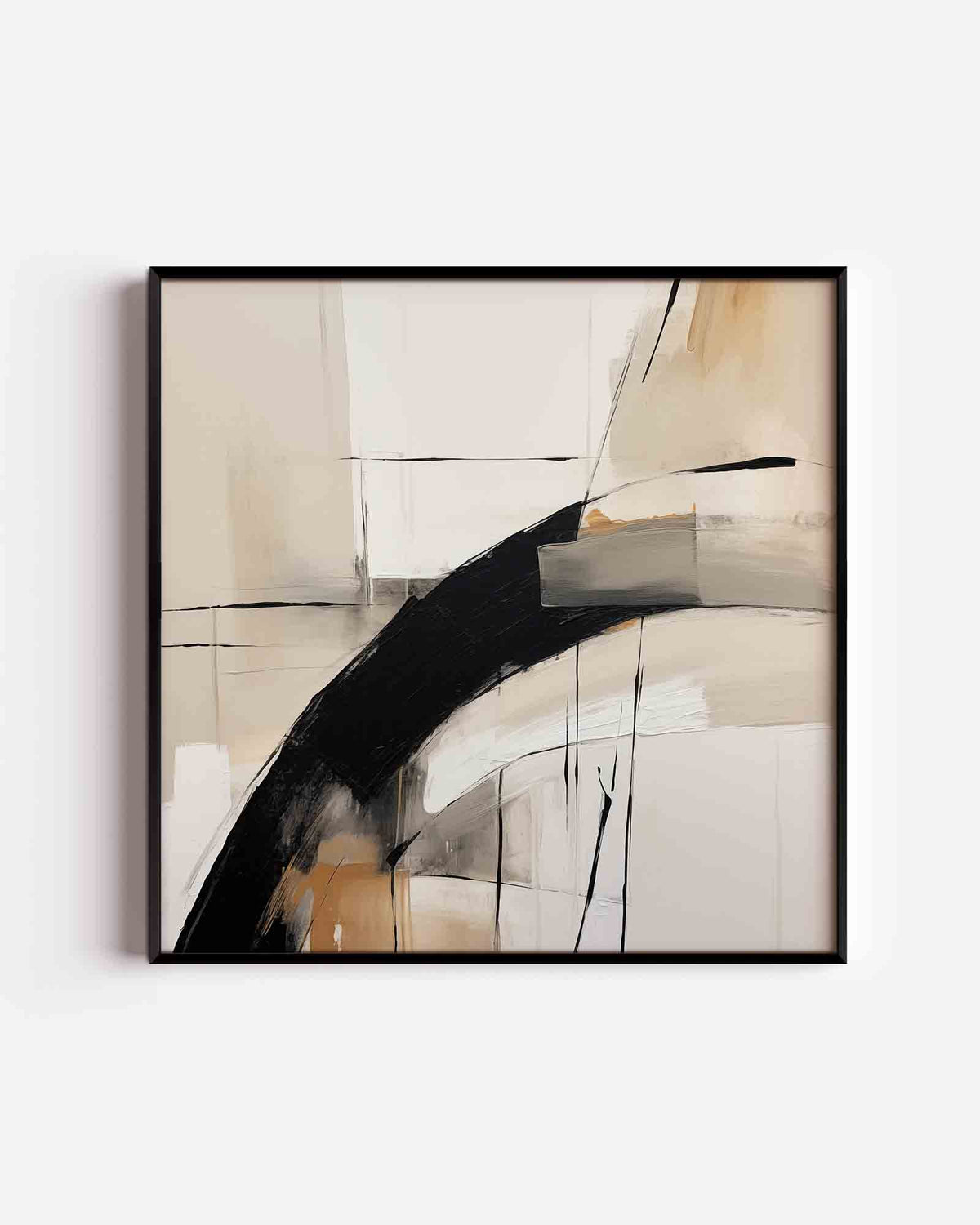 Abstracte lijnen en vlakken – zacht abstracte vierkante poster als wanddecoratie