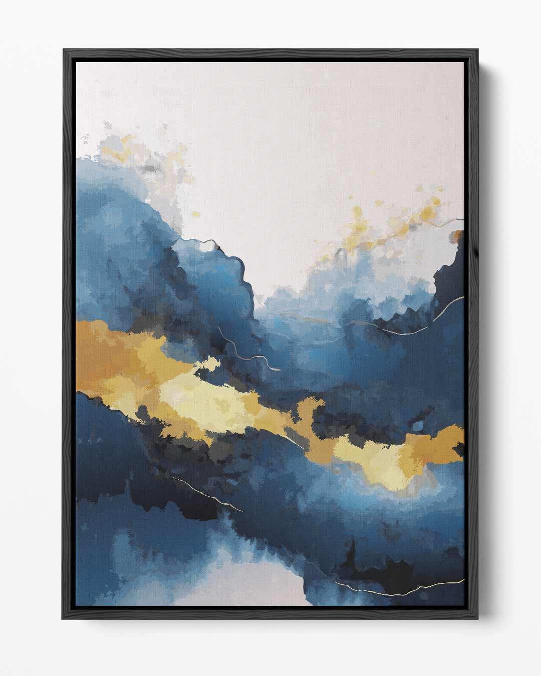 Blauw en Gouden Droomlandschap – portret kunstwerk als wanddecoratie