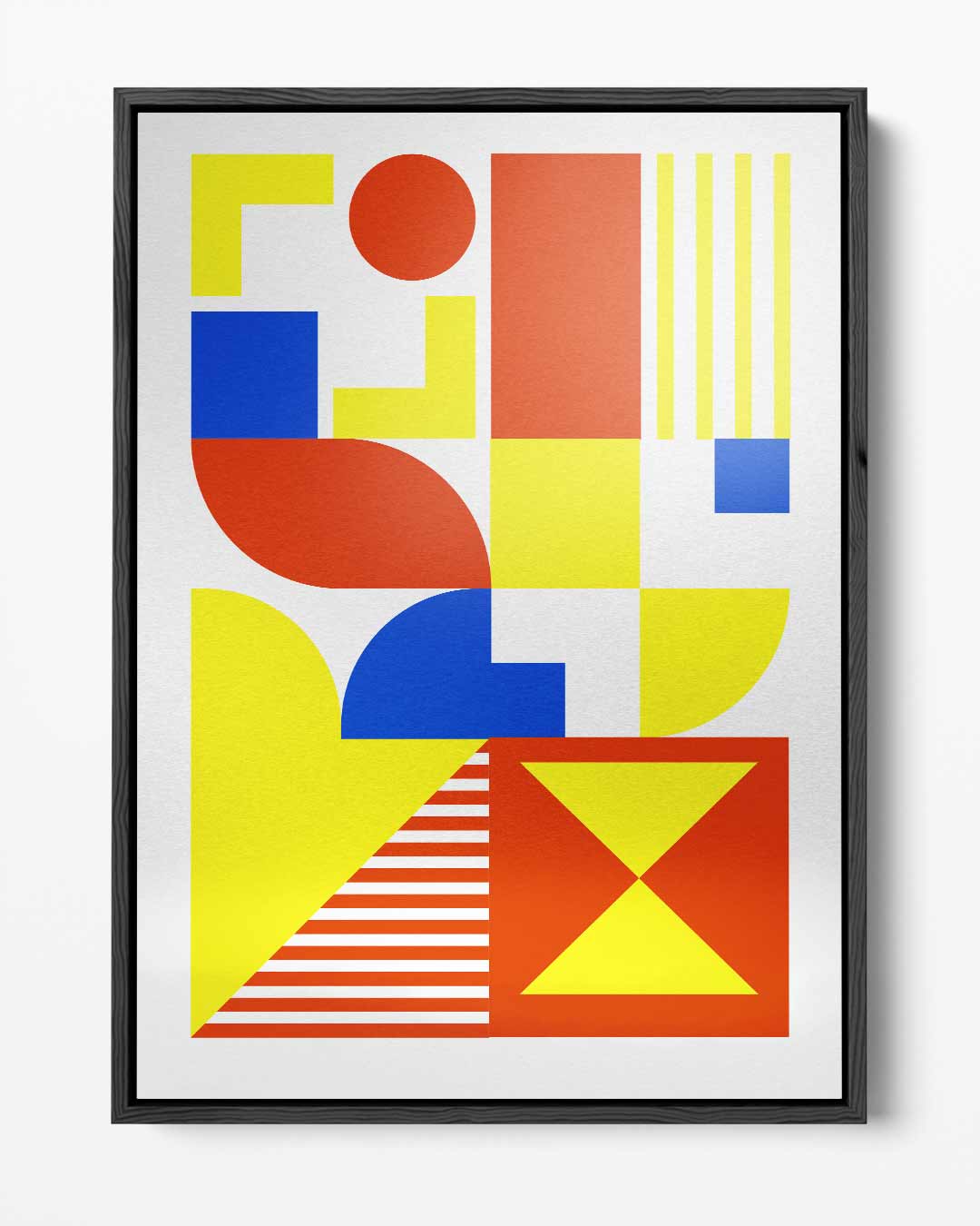 Kleurrijk Geometrisch Kunstwerk – portret kunstwerk als wanddecoratie