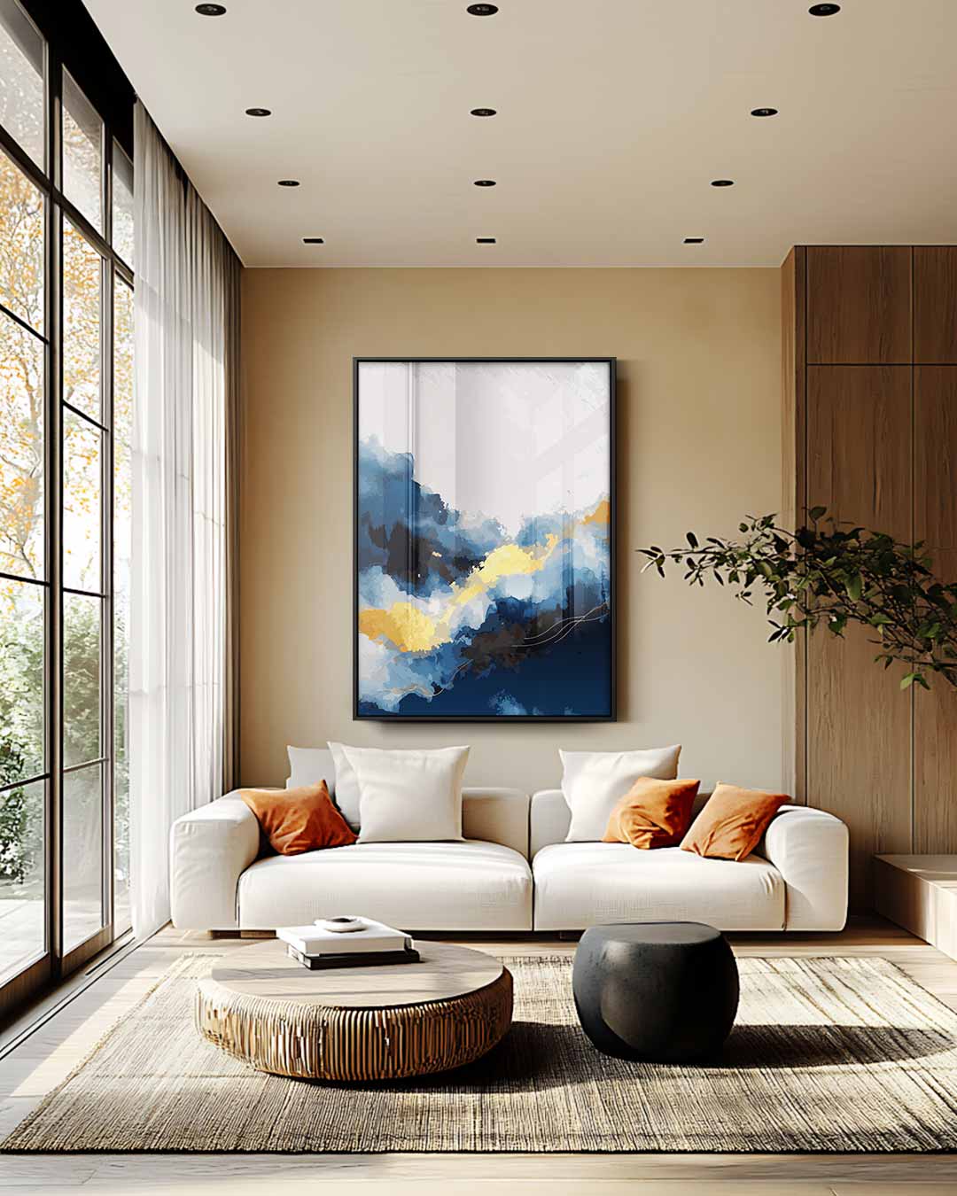 Hemelse Wolken Abstract – staande wandkunst voor woonkamer of interieur
