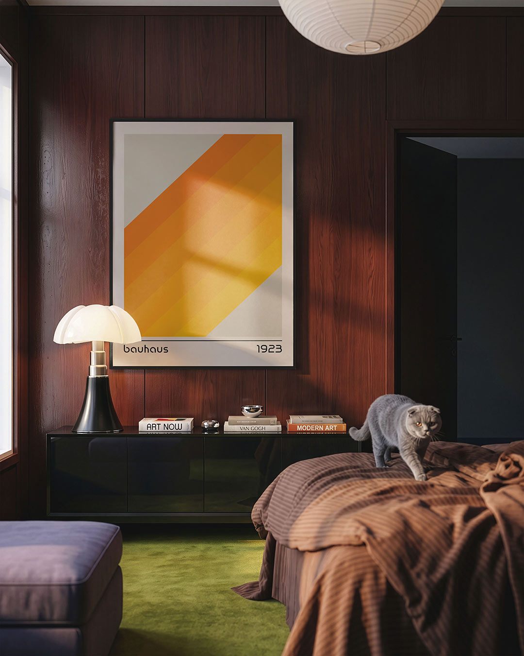 Vorm en kleurvlakken – geometrische Bauhaus poster in staand formaat