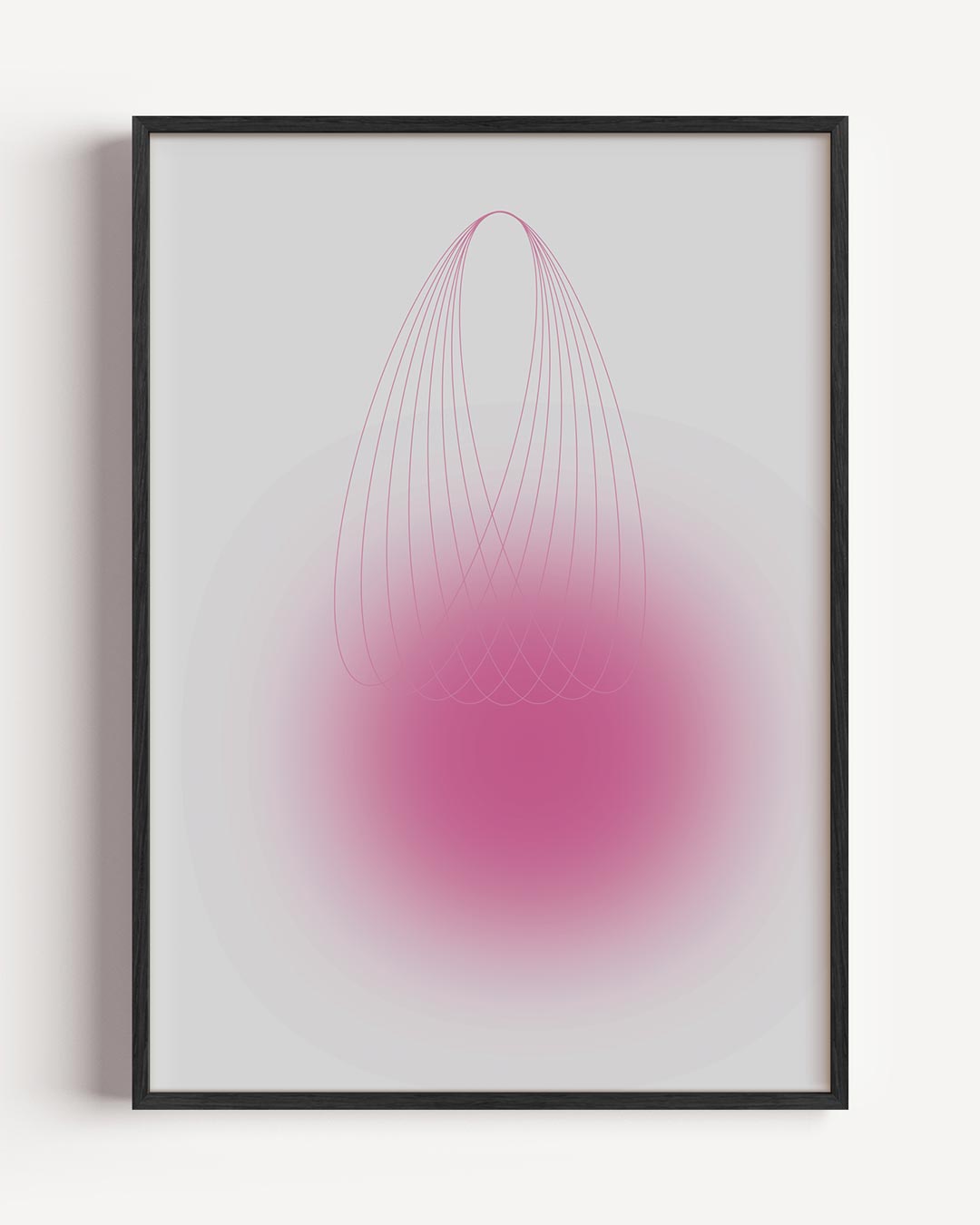 Betoverende Lijnen in Violet – kleurrijke abstracte portret poster als wanddecoratie