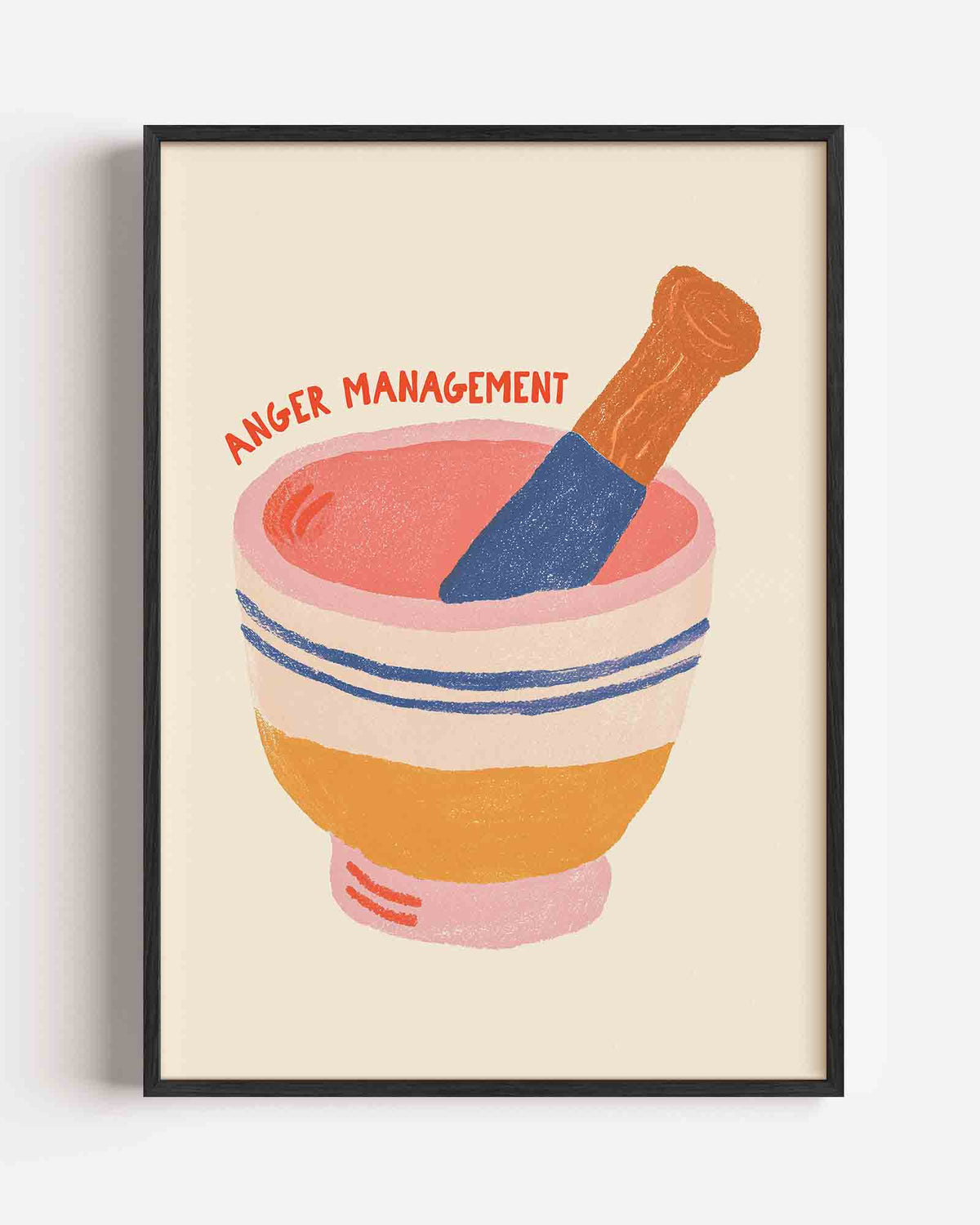 Kom met stamper – keuken portret poster als wanddecoratie