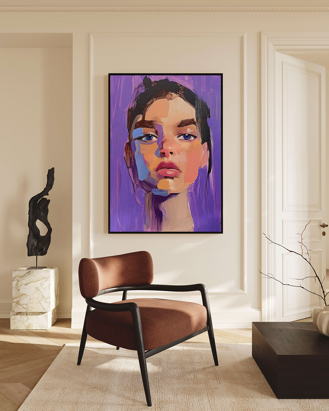 Portretstudie – Dynamische – staande wanddecoratie