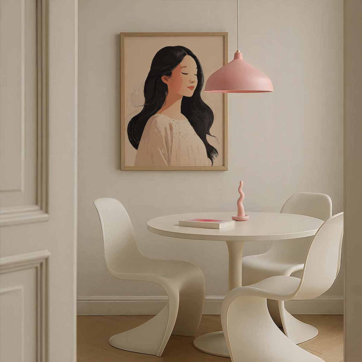 Serene Elegantie Vrouwenportret – zomerse poster in staand formaat