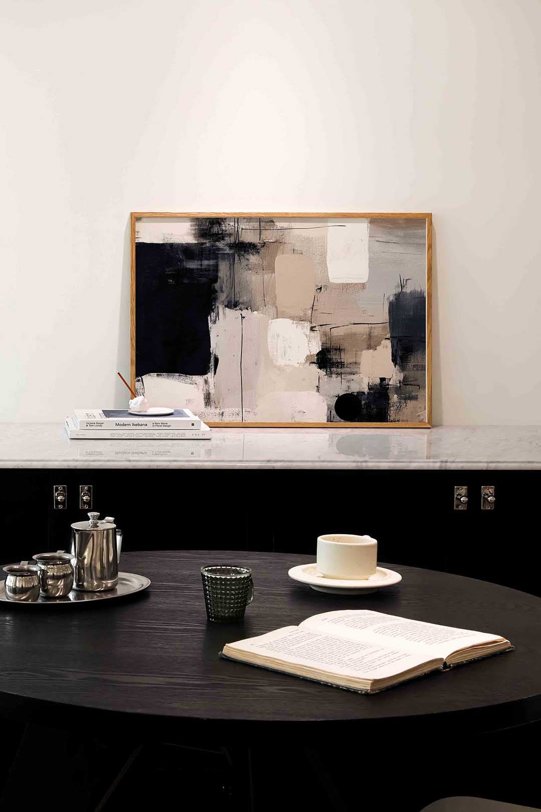 Abstracte vormen – abstracte poster in liggend formaat