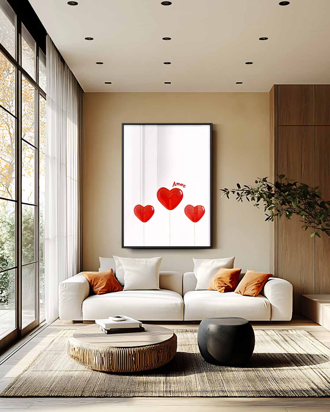 Hartvormige Lollys met Amor Touch – staand kunstwerk voor modern interieur