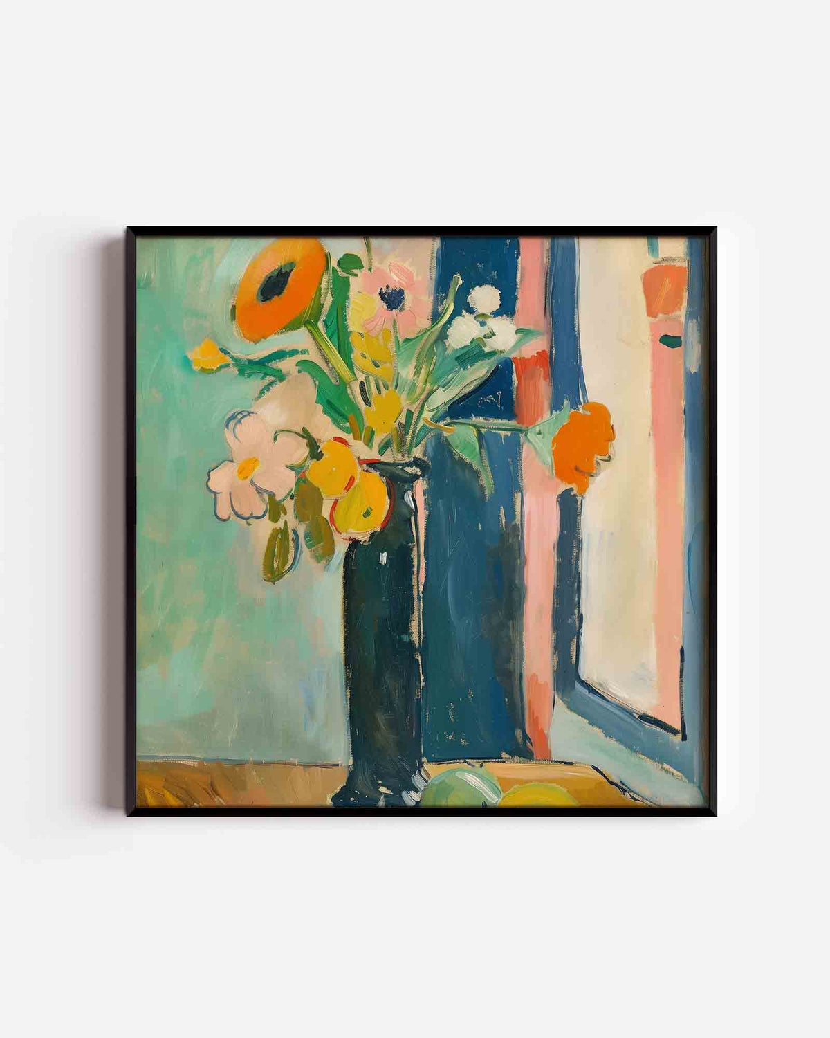 Bloemen in vaas – design vierkante poster als wanddecoratie