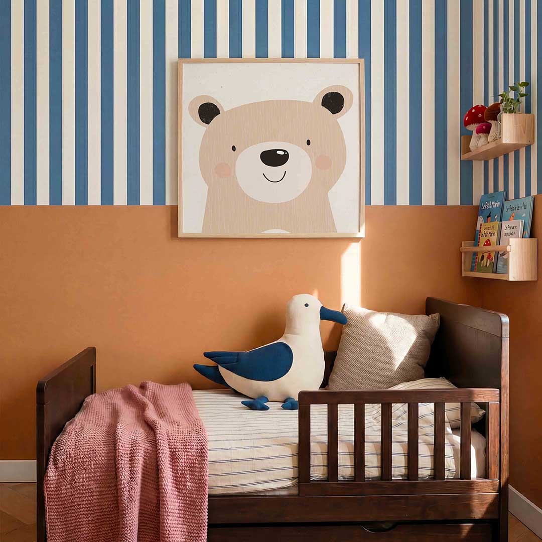 Lachende beer – kids poster in vierkant formaat