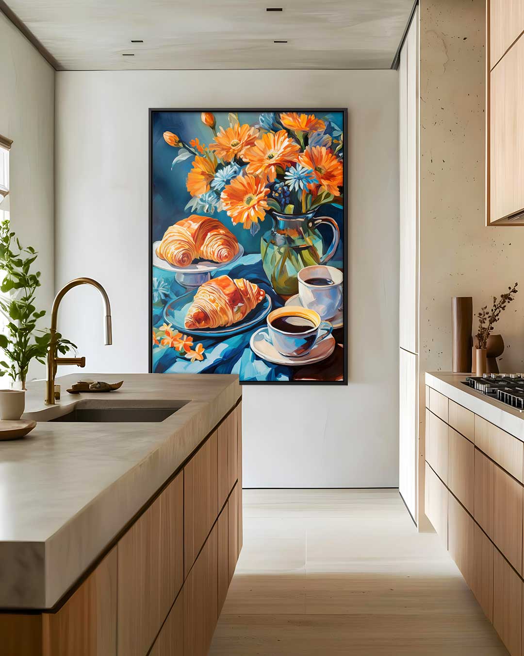 Ontbijt in Bloemenpracht – staand kunstwerk voor modern interieur