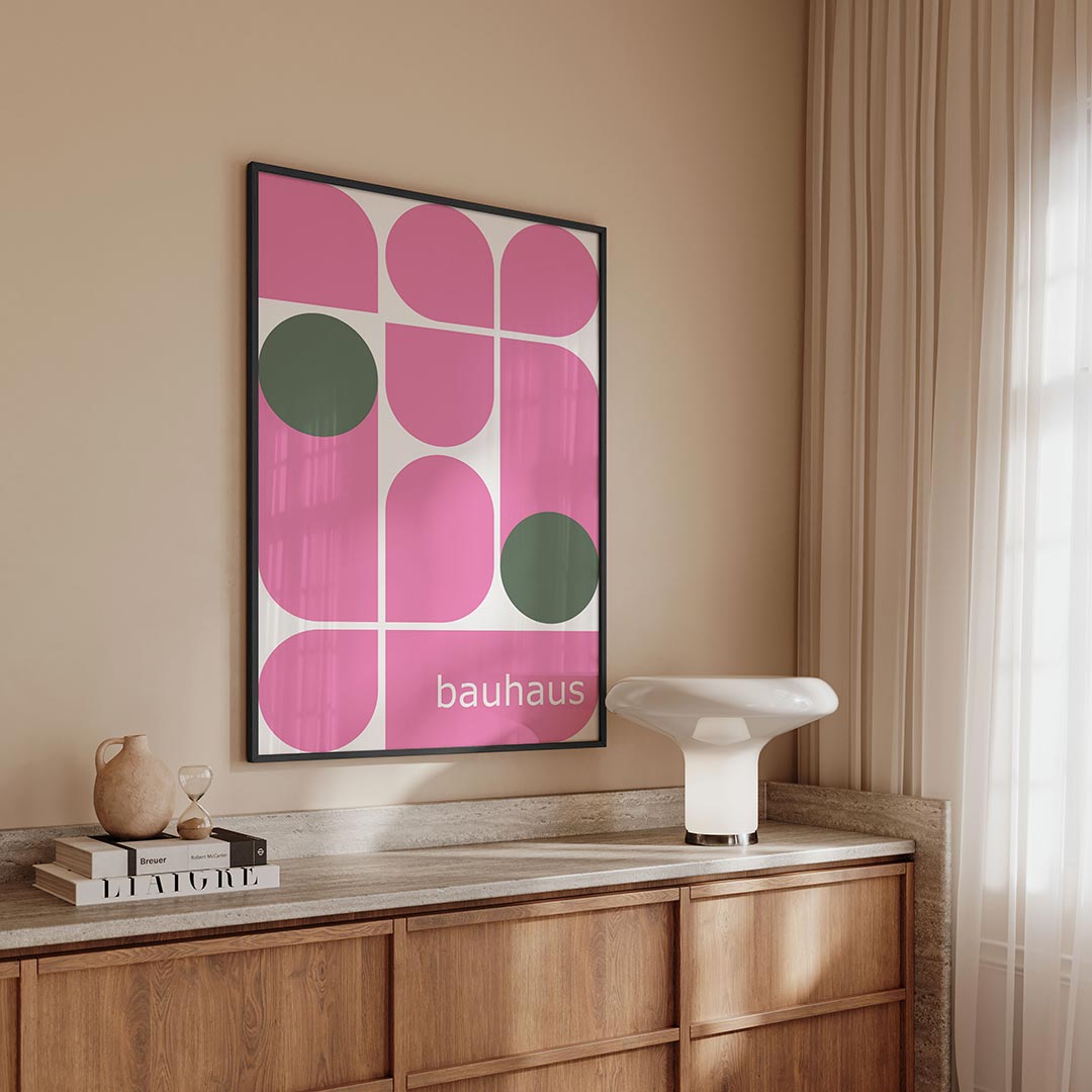 Vorm en kleur – geometrische Bauhaus poster in staand formaat