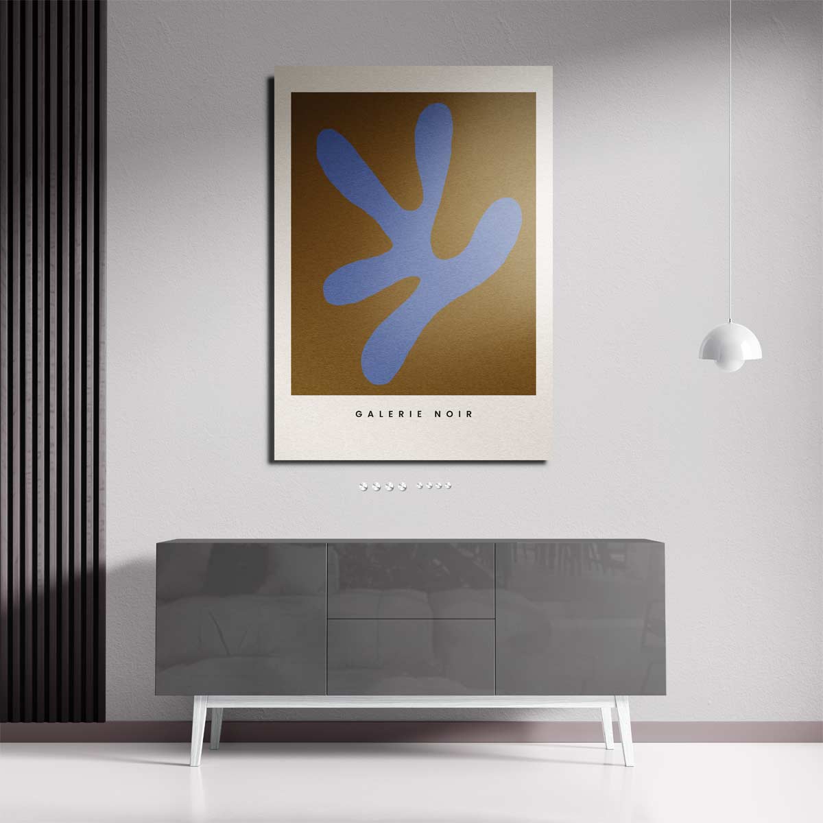 Abstracte Expressie in Blauw en Bruin – plexiglas kunstwerk als wanddecoratie