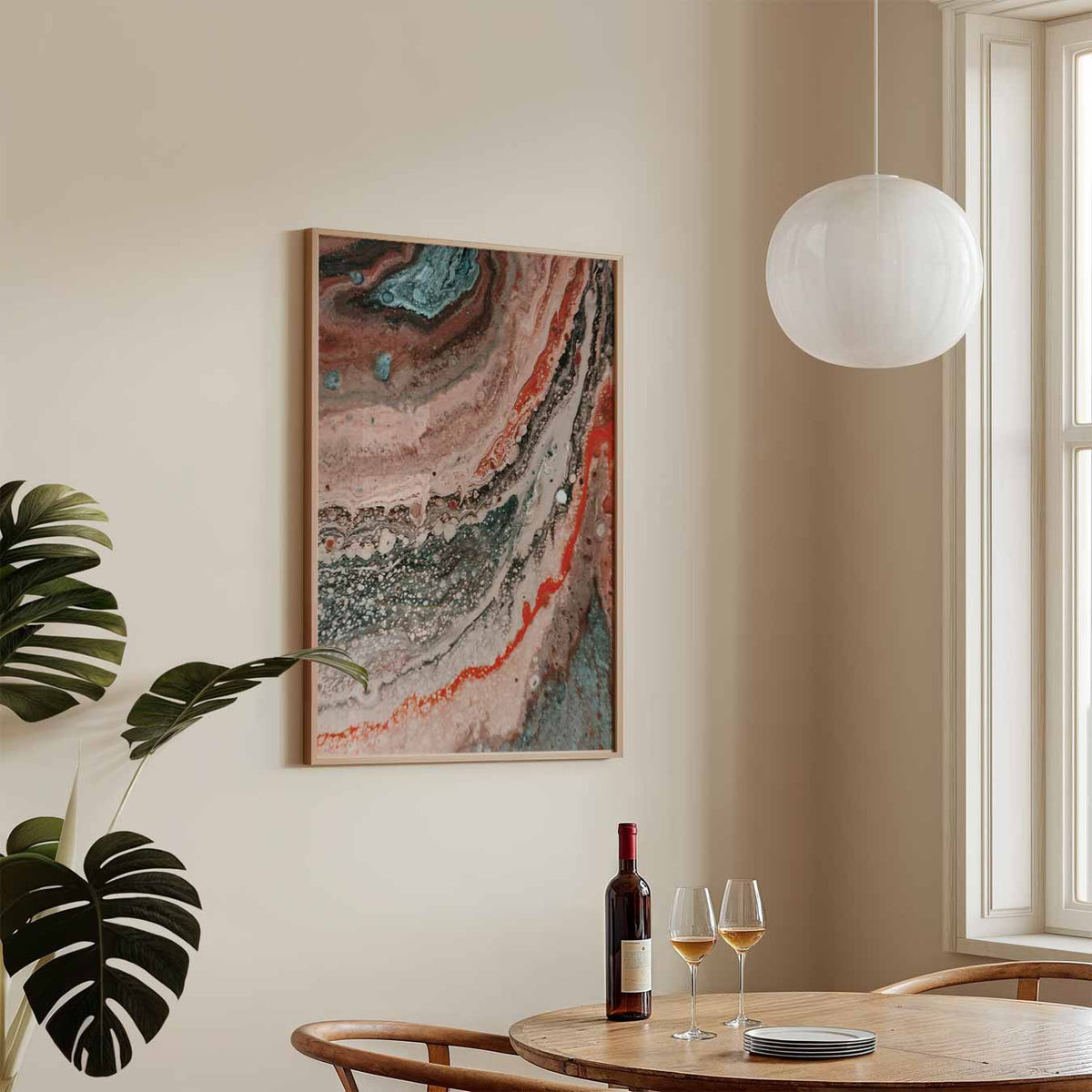 Abstracte Aardetinten Wandposter – staande Popart wanddecoratie van WallArtistic
