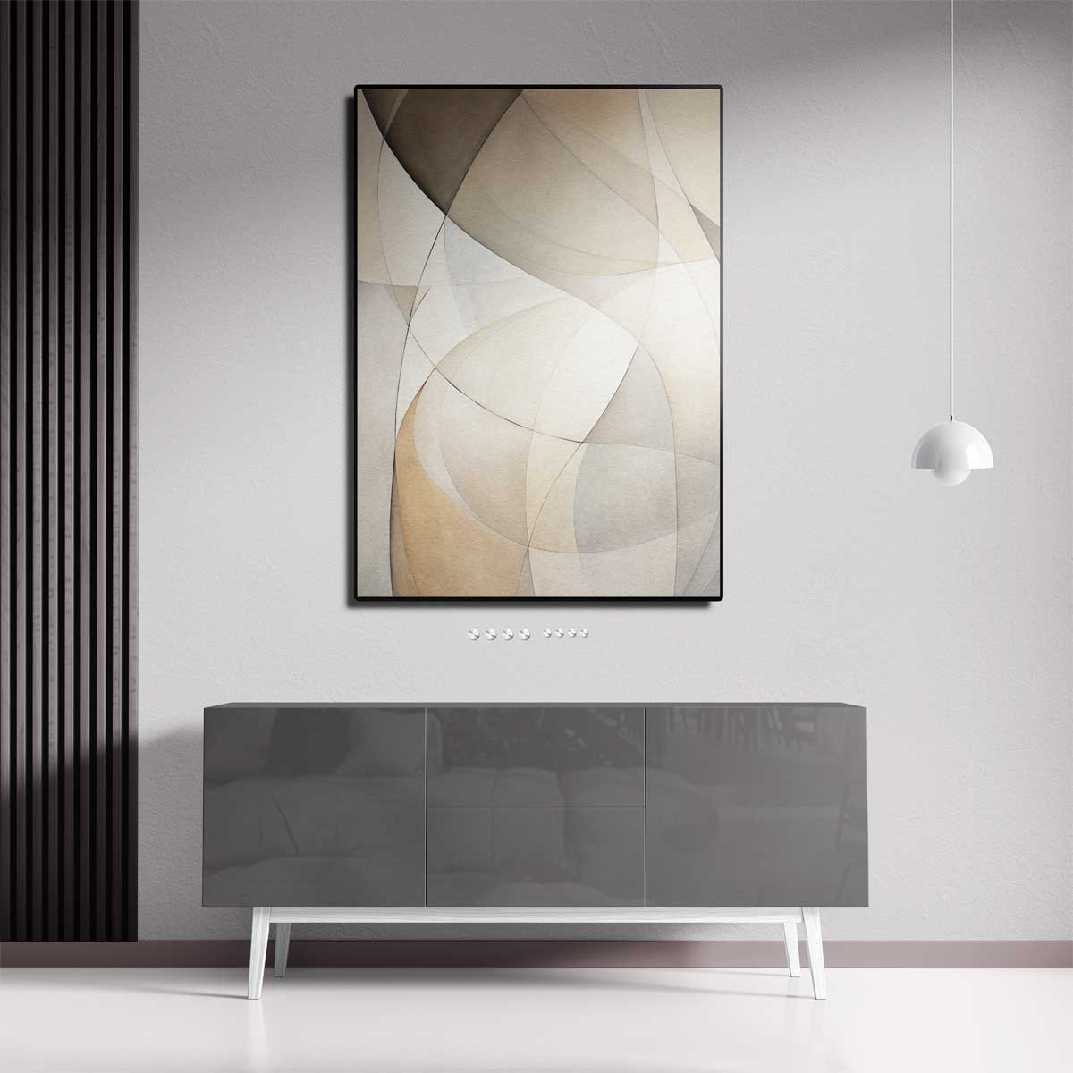 Subtiele Neutrale Golven – dibond kunstwerk als wanddecoratie