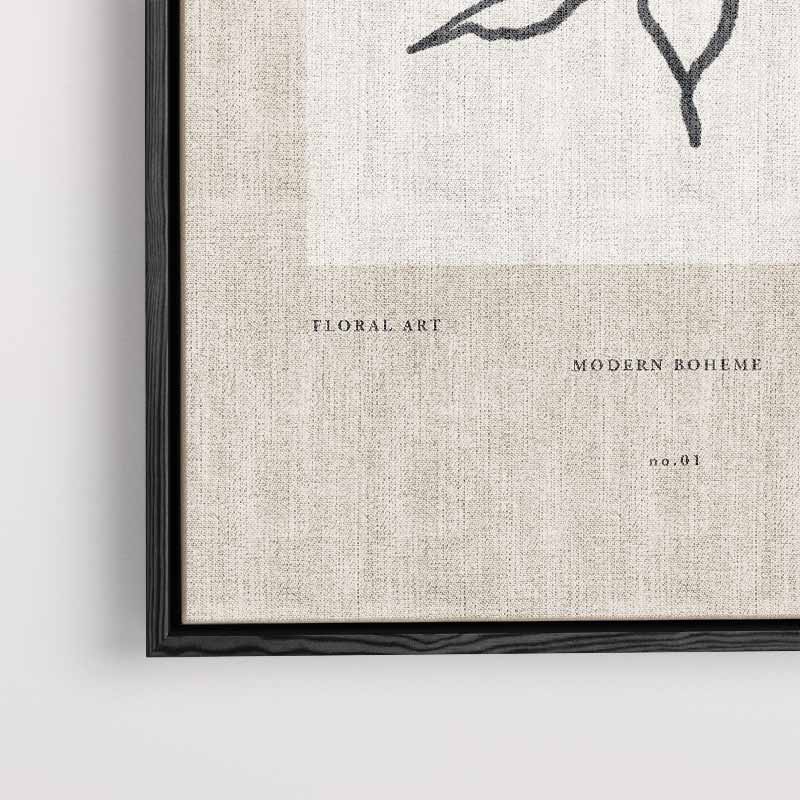 Modern Boheme Bloementekening – plexiglas kunstwerk als wanddecoratie