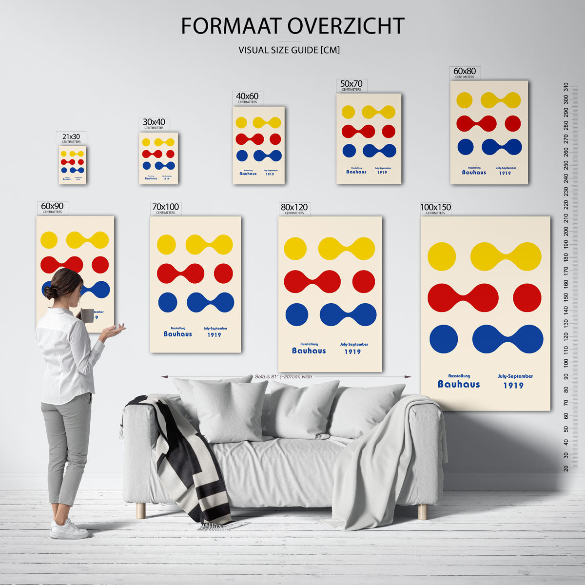 Vorm en kleur – geometrische poster in Bauhaus-stijl van WallArtistic