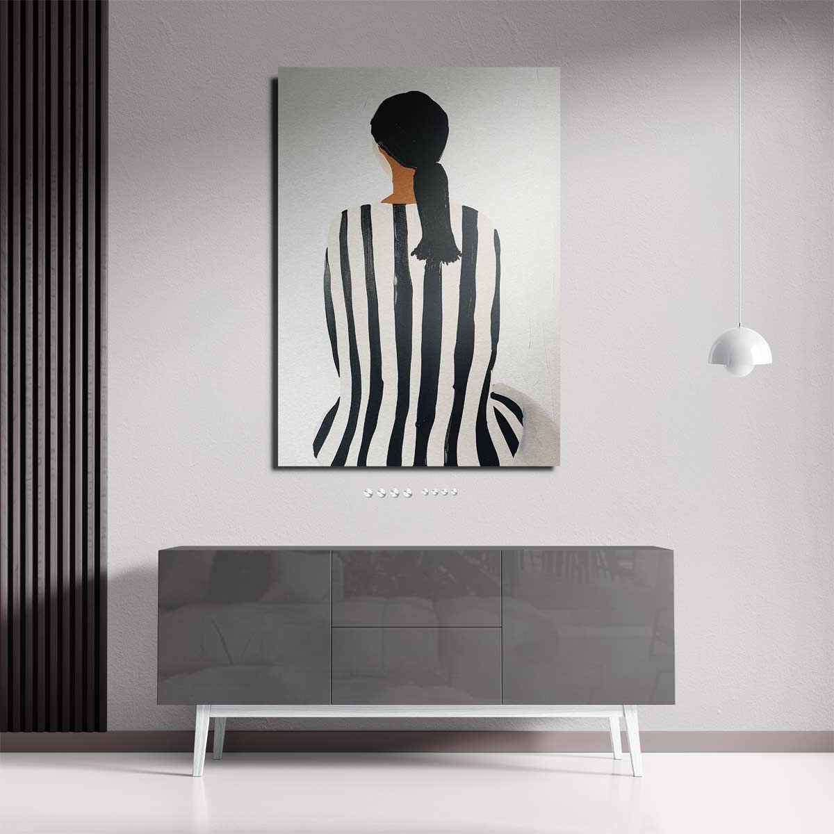 Strepen en Stille – dibond wanddecoratie in staand formaat