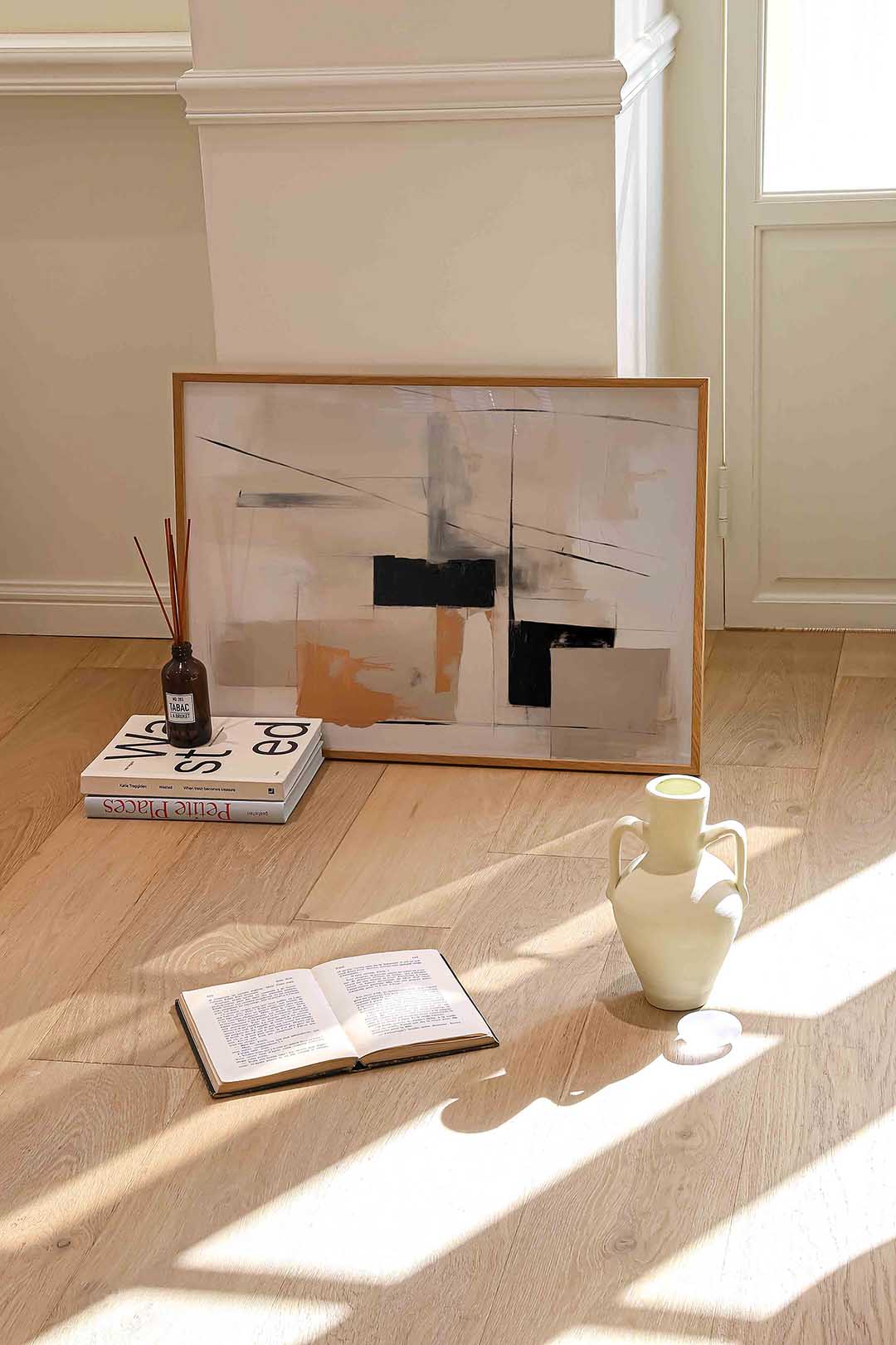 Abstracte vormen – liggende abstracte wanddecoratie van WallArtistic