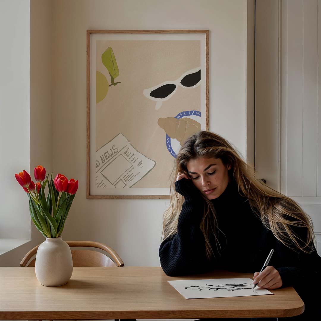 Zonnige Ontbijtdag – culinaire wandkunst als portret poster