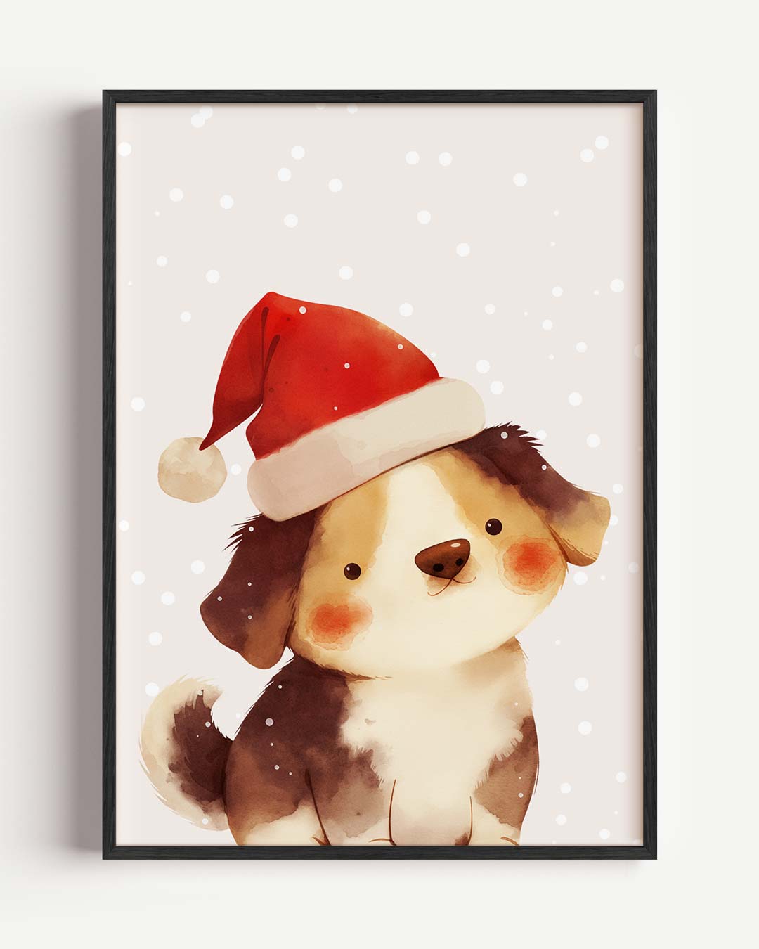 Schattige Kerst Puppy – kids portret poster als wanddecoratie