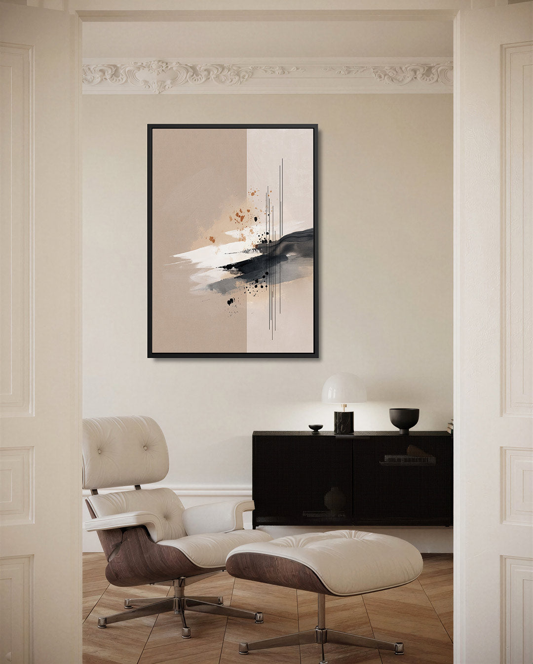 Dynamische lijnen en vormen – moderne staande wandkunst