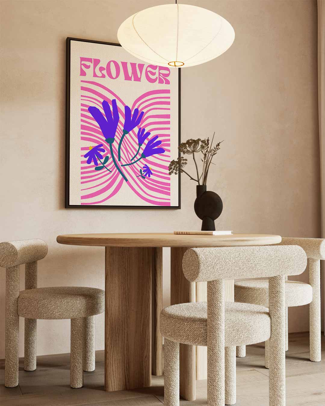 Vrolijke Bloemenexplosie – staande wandkunst voor woonkamer of interieur
