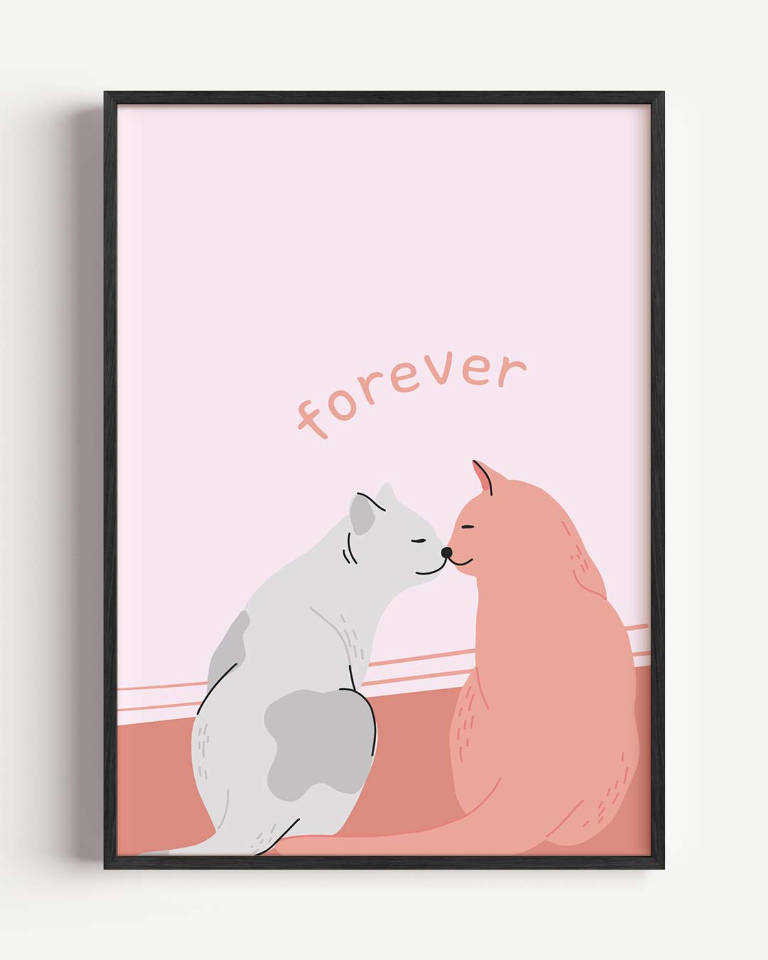 Schattige Kattenliefde – zomer portret poster als wanddecoratie