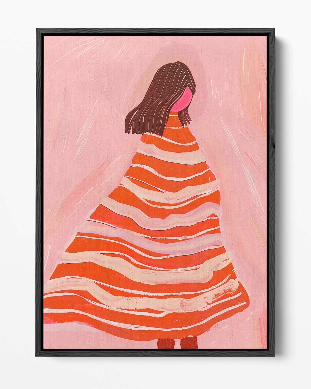 "Vluchtige Melodie in Roze" – portret kunstwerk als wanddecoratie