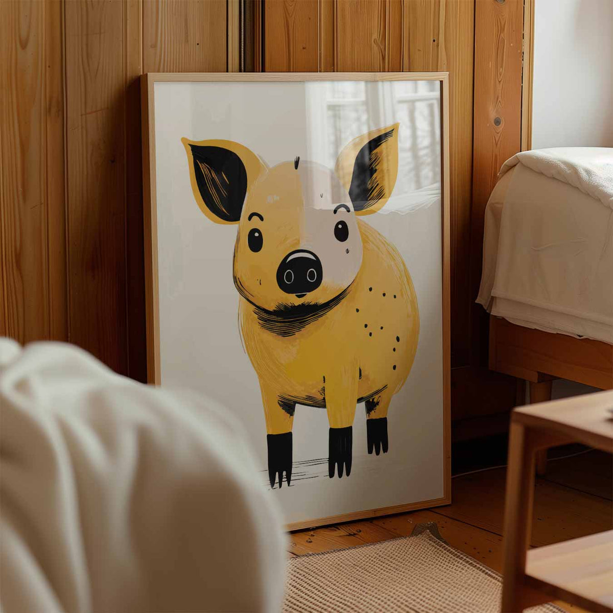 Schattige Varkentje Illustratie – kinderposter in staand formaat