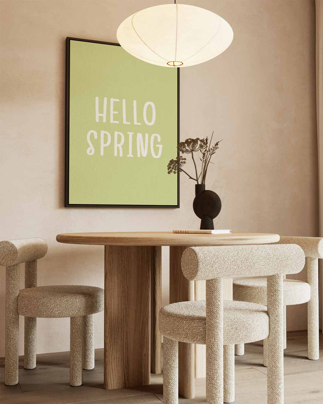Vrolijke Lente Groet – canvas wanddecoratie in portret formaat
