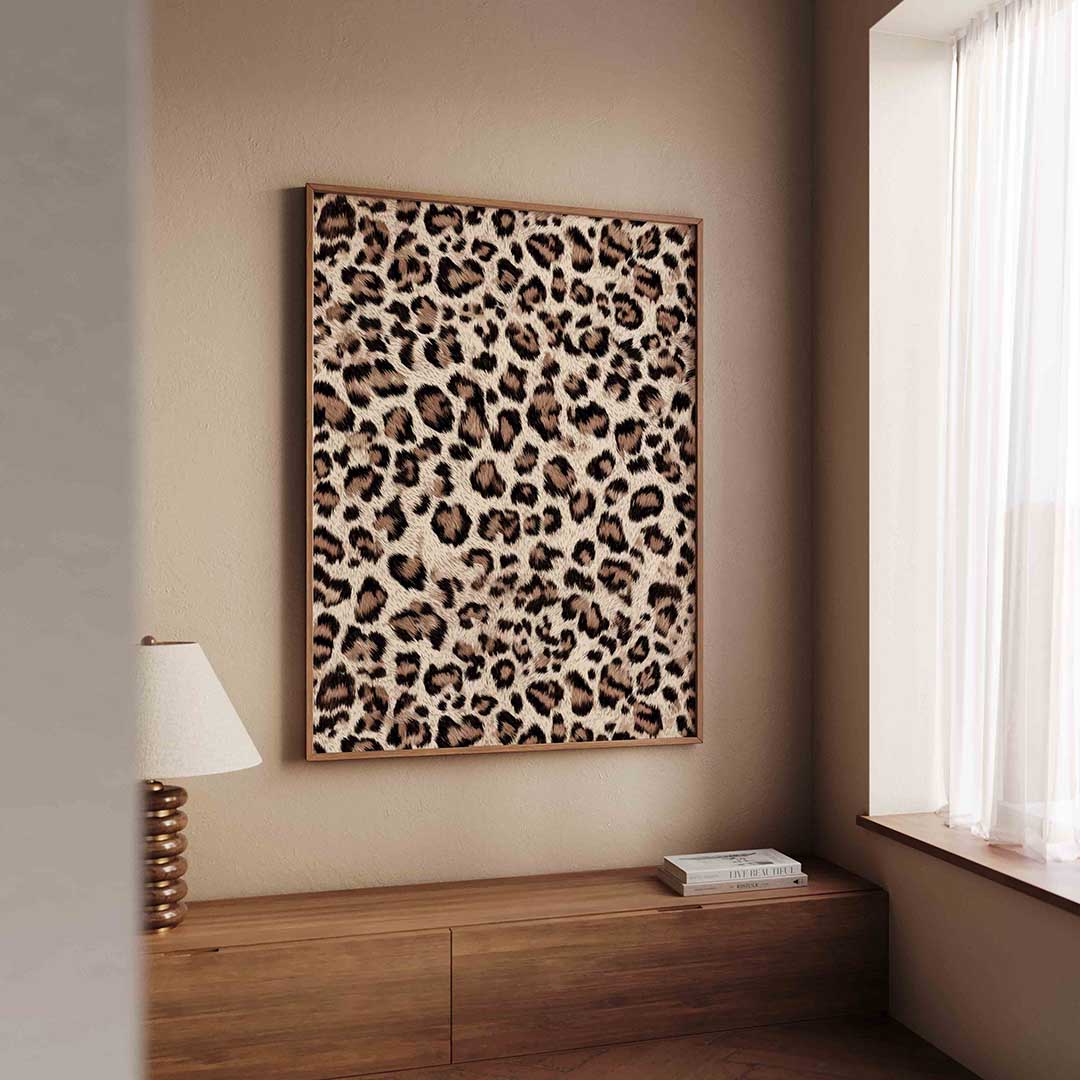 Luipaardpatroon – safari wandkunst als portret poster