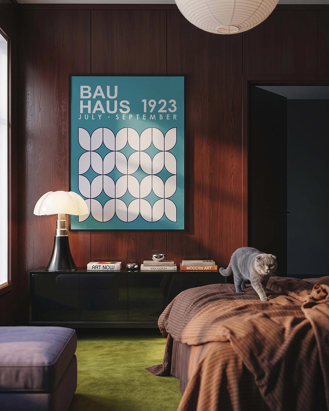Vormritme en kleur – geometrische Bauhaus poster in staand formaat