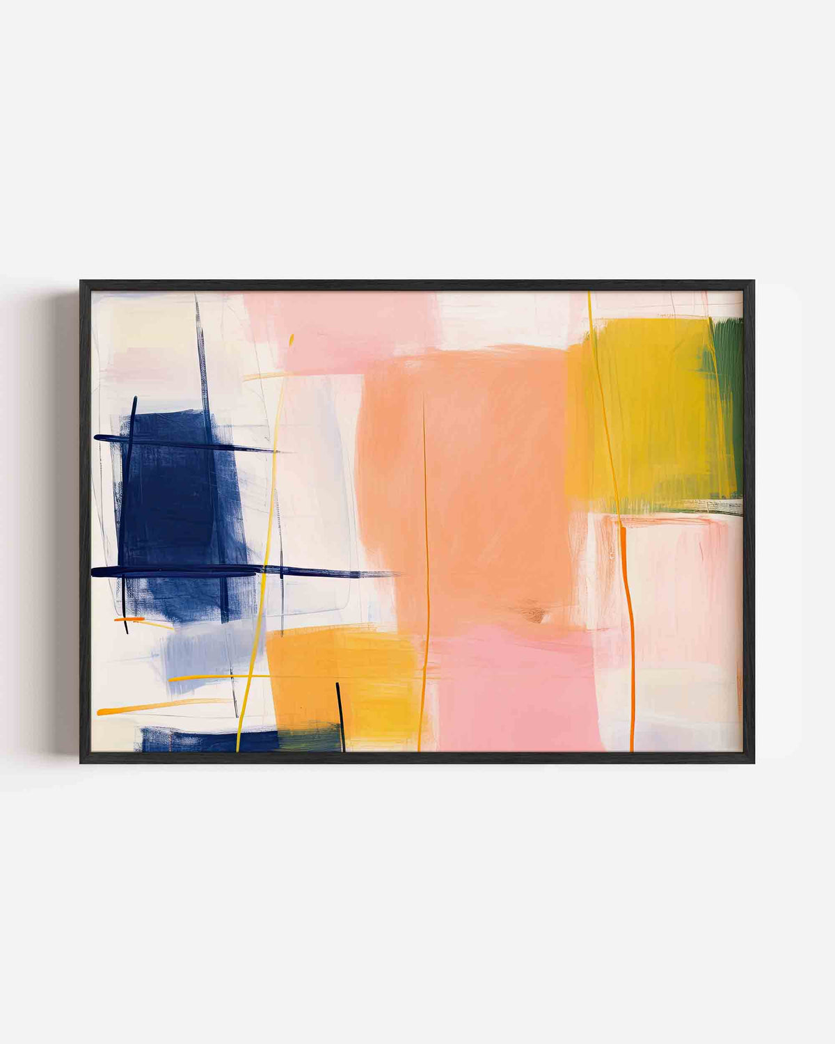 Abstracte vormen – hedendaagse illustratie poster in landscape formaat