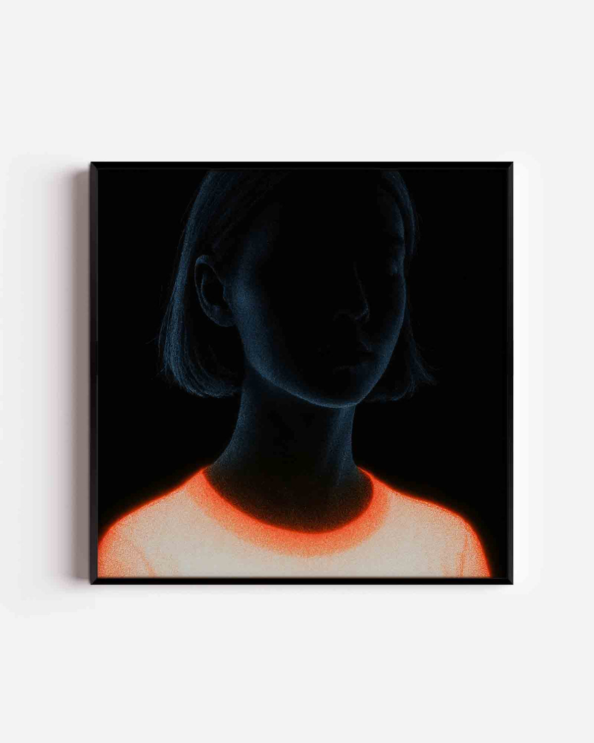 Silhouet met gloed – Pop Art vierkante poster als wanddecoratie